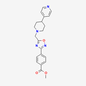 molecular formula C21H22N4O3 B3765939 methyl 4-(5-{[4-(4-pyridinyl)-1-piperidinyl]methyl}-1,2,4-oxadiazol-3-yl)benzoate 