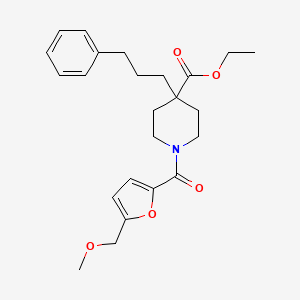 molecular formula C24H31NO5 B3765947 ethyl 1-[5-(methoxymethyl)-2-furoyl]-4-(3-phenylpropyl)-4-piperidinecarboxylate 