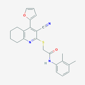 molecular formula C24H23N3O2S B376595 2-{[3-cyano-4-(2-furyl)-5,6,7,8-tetrahydro-2-quinolinyl]sulfanyl}-N-(2,3-dimethylphenyl)acetamide CAS No. 370855-91-7