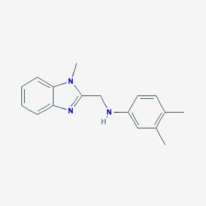 molecular formula C17H19N3 B376603 3,4-dimethyl-N-[(1-methyl-1H-benzimidazol-2-yl)methyl]aniline 