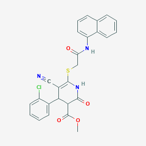 Methyl 4-(2-chlorophenyl)-5-cyano-6-{[2-(1-naphthylamino)-2-oxoethyl]sulfanyl}-2-oxo-1,2,3,4-tetrahydro-3-pyridinecarboxylate