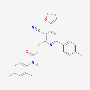 2-{[3-cyano-4-(2-furyl)-6-(4-methylphenyl)-2-pyridinyl]sulfanyl}-N-mesitylacetamide