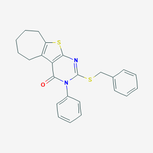 2-(benzylsulfanyl)-3-phenyl-3,5,6,7,8,9-hexahydro-4H-cyclohepta[4,5]thieno[2,3-d]pyrimidin-4-one
