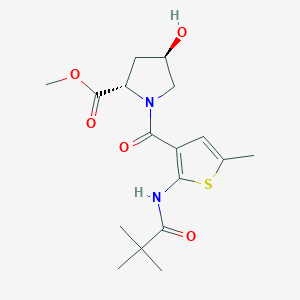 molecular formula C17H24N2O5S B3766251 methyl (2S,4R)-1-[2-(2,2-dimethylpropanoylamino)-5-methylthiophene-3-carbonyl]-4-hydroxypyrrolidine-2-carboxylate 