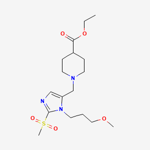 molecular formula C17H29N3O5S B3766262 Ethyl 1-[[3-(3-methoxypropyl)-2-methylsulfonylimidazol-4-yl]methyl]piperidine-4-carboxylate 