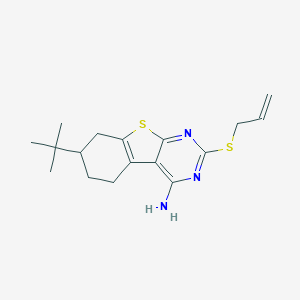 molecular formula C17H23N3S2 B376634 2-(Allylsulfanyl)-7-tert-butyl-5,6,7,8-tetrahydro[1]benzothieno[2,3-d]pyrimidin-4-ylamine CAS No. 351160-71-9
