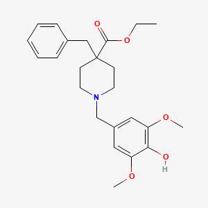 molecular formula C24H31NO5 B3766449 ethyl 4-benzyl-1-(4-hydroxy-3,5-dimethoxybenzyl)-4-piperidinecarboxylate 