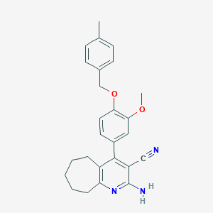 2-amino-4-{3-methoxy-4-[(4-methylbenzyl)oxy]phenyl}-6,7,8,9-tetrahydro-5H-cyclohepta[b]pyridine-3-carbonitrile