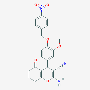 2-amino-4-[4-({4-nitrobenzyl}oxy)-3-methoxyphenyl]-5-oxo-5,6,7,8-tetrahydro-4H-chromene-3-carbonitrile