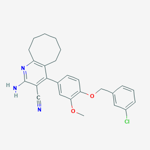 2-Amino-4-{4-[(3-chlorobenzyl)oxy]-3-methoxyphenyl}-5,6,7,8,9,10-hexahydrocycloocta[b]pyridine-3-carbonitrile