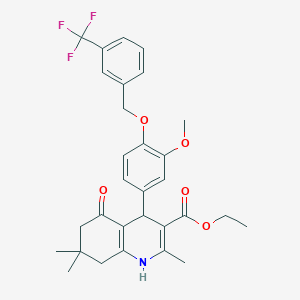 Ethyl 4-(3-methoxy-4-{[3-(trifluoromethyl)benzyl]oxy}phenyl)-2,7,7-trimethyl-5-oxo-1,4,5,6,7,8-hexahydro-3-quinolinecarboxylate