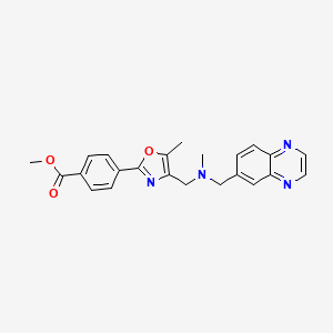 molecular formula C23H22N4O3 B3766570 methyl 4-(5-methyl-4-{[methyl(6-quinoxalinylmethyl)amino]methyl}-1,3-oxazol-2-yl)benzoate 