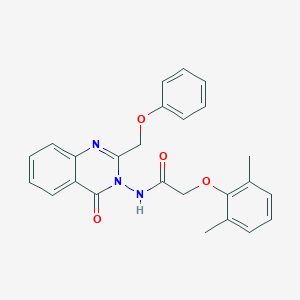 molecular formula C25H23N3O4 B376660 2-(2,6-dimethylphenoxy)-N-(4-oxo-2-(phenoxymethyl)quinazolin-3(4H)-yl)acetamide CAS No. 380650-91-9