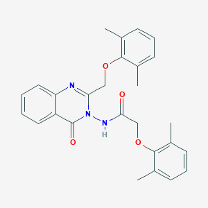 molecular formula C27H27N3O4 B376661 2-(2,6-dimethylphenoxy)-N-(2-[(2,6-dimethylphenoxy)methyl]-4-oxo-3(4H)-quinazolinyl)acetamide 