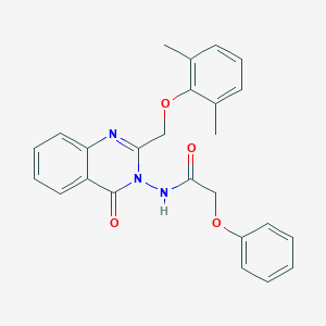 molecular formula C25H23N3O4 B376663 N-(2-[(2,6-dimethylphenoxy)methyl]-4-oxo-3(4H)-quinazolinyl)-2-phenoxyacetamide 