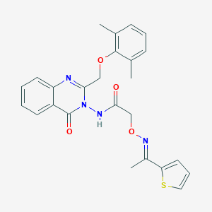 N-(2-[(2,6-dimethylphenoxy)methyl]-4-oxo-3(4H)-quinazolinyl)-2-({[1-(2-thienyl)ethylidene]amino}oxy)acetamide