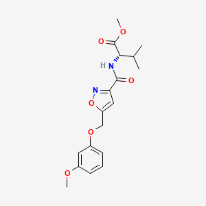 molecular formula C18H22N2O6 B3766655 methyl N-({5-[(3-methoxyphenoxy)methyl]-3-isoxazolyl}carbonyl)-L-valinate 