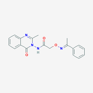 N-(2-methyl-4-oxoquinazolin-3-yl)-2-[(E)-1-phenylethylideneamino]oxyacetamide