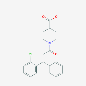 molecular formula C22H24ClNO3 B3766839 methyl 1-[3-(2-chlorophenyl)-3-phenylpropanoyl]-4-piperidinecarboxylate 