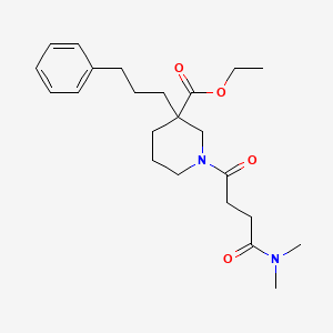 molecular formula C23H34N2O4 B3766886 ethyl 1-[4-(dimethylamino)-4-oxobutanoyl]-3-(3-phenylpropyl)-3-piperidinecarboxylate 