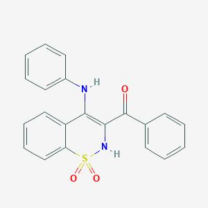 molecular formula C21H16N2O3S B376696 (4-苯氨基-1,1-二氧代-2H-1$l^{6},2-苯并噻嗪-3-基)-苯甲甲酮 
