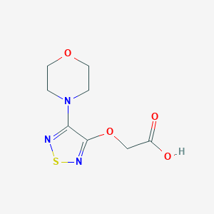 molecular formula C8H11N3O4S B376697 (4-Morpholin-4-yl-[1,2,5]thiadiazol-3-yloxy)-acetic acid CAS No. 66950-03-6