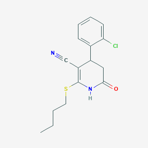 molecular formula C16H17ClN2OS B376713 2-(Butylsulfanyl)-4-(2-chlorophényl)-6-oxo-1,4,5,6-tétrahydro-3-pyridinecarbonitrile CAS No. 375352-62-8