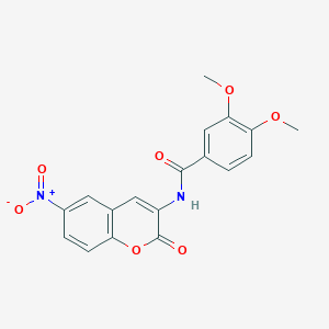molecular formula C18H14N2O7 B376715 3,4-dimethoxy-N-(6-nitro-2-oxo-2H-chromen-3-yl)benzamide CAS No. 330664-66-9