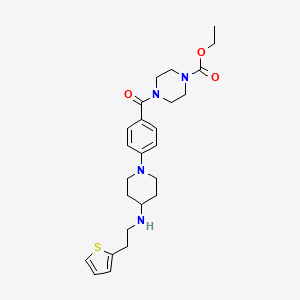 molecular formula C25H34N4O3S B3767175 ethyl 4-[4-(4-{[2-(2-thienyl)ethyl]amino}-1-piperidinyl)benzoyl]-1-piperazinecarboxylate 