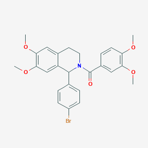 molecular formula C26H26BrNO5 B376724 1-(4-Bromophenyl)-2-(3,4-dimethoxybenzoyl)-6,7-dimethoxy-1,2,3,4-tetrahydroisoquinoline 
