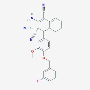 2-amino-4-{4-[(3-fluorobenzyl)oxy]-3-methoxyphenyl}-4a,5,6,7-tetrahydro-1,3,3(4H)-naphthalenetricarbonitrile