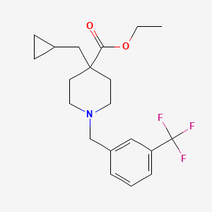 molecular formula C20H26F3NO2 B3767411 ethyl 4-(cyclopropylmethyl)-1-[3-(trifluoromethyl)benzyl]-4-piperidinecarboxylate 