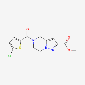 molecular formula C13H12ClN3O3S B3767427 methyl 5-[(5-chloro-2-thienyl)carbonyl]-4,5,6,7-tetrahydropyrazolo[1,5-a]pyrazine-2-carboxylate 