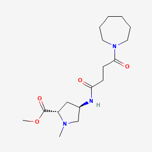 molecular formula C17H29N3O4 B3767442 methyl (2S,4R)-4-[(4-azepan-1-yl-4-oxobutanoyl)amino]-1-methylpyrrolidine-2-carboxylate 