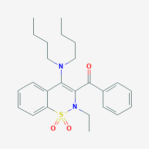 molecular formula C25H32N2O3S B376749 [4-(dibutylamino)-2-ethyl-1,1-dioxido-2H-1,2-benzothiazin-3-yl](phenyl)methanone CAS No. 364623-45-0