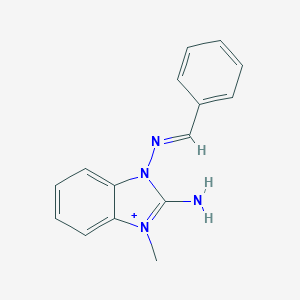 molecular formula C15H15N4+ B376754 2-amino-3-(benzylideneamino)-1-methyl-3H-benzimidazol-1-ium 