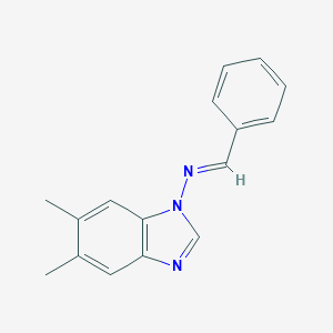 molecular formula C16H15N3 B376758 N-benzylidene-N-(5,6-dimethyl-1H-benzimidazol-1-yl)amine 