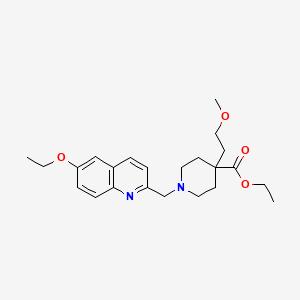 molecular formula C23H32N2O4 B3767580 ethyl 1-[(6-ethoxy-2-quinolinyl)methyl]-4-(2-methoxyethyl)-4-piperidinecarboxylate 