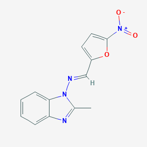 molecular formula C13H10N4O3 B376763 2-methyl-N-[(5-nitro-2-furyl)methylene]-1H-benzimidazol-1-amine 