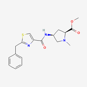 molecular formula C18H21N3O3S B3767667 methyl (2S,4S)-4-{[(2-benzyl-1,3-thiazol-4-yl)carbonyl]amino}-1-methylpyrrolidine-2-carboxylate 