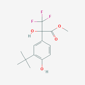 molecular formula C14H17F3O4 B376792 Methyl 2-(3-tert-butyl-4-hydroxyphenyl)-3,3,3-trifluoro-2-hydroxypropanoate 