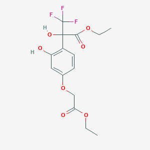 molecular formula C15H17F3O7 B376796 Ethyl 2-[4-(2-ethoxy-2-oxoethoxy)-2-hydroxyphenyl]-3,3,3-trifluoro-2-hydroxypropanoate 