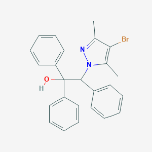 molecular formula C25H23BrN2O B376809 2-(4-bromo-3,5-dimethyl-1H-pyrazol-1-yl)-1,1,2-triphenylethanol CAS No. 313273-29-9