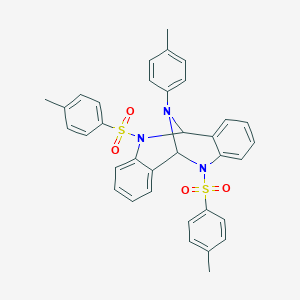 molecular formula C35H31N3O4S2 B376816 13-(4-Methylphenyl)-5,11-bis[(4-methylphenyl)sulfonyl]-5,6,11,12-tetrahydro-6,12-epiminodibenzo[b,f][1,5]diazocine 