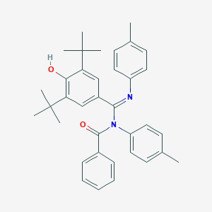 molecular formula C36H40N2O2 B376819 N-{(3,5-ditert-butyl-4-hydroxyphenyl)[(4-methylphenyl)imino]methyl}-N-(4-methylphenyl)benzamide 
