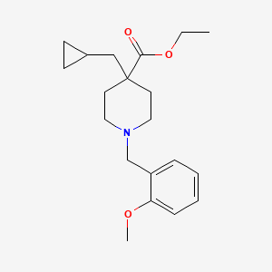 molecular formula C20H29NO3 B3768325 ethyl 4-(cyclopropylmethyl)-1-(2-methoxybenzyl)-4-piperidinecarboxylate 