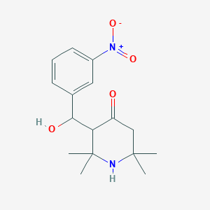 molecular formula C16H22N2O4 B376834 3-[Hydroxy-(3-nitro-phenyl)-methyl]-2,2,6,6-tetramethyl-piperidin-4-one CAS No. 50286-37-8