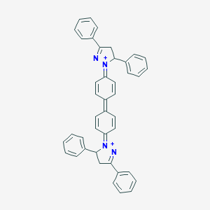 molecular formula C42H34N4+2 B376837 4,4'-bis[1-(3,5-diphenyl-4,5-dihydro-1H-pyrazol-1-ium-1-ylidene)cyclohexa-2,5-dien-4-ylidene] 