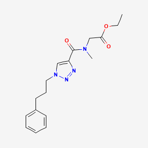 molecular formula C17H22N4O3 B3768372 ethyl N-methyl-N-{[1-(3-phenylpropyl)-1H-1,2,3-triazol-4-yl]carbonyl}glycinate 