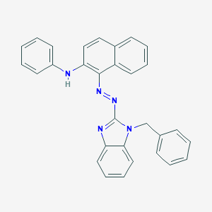 molecular formula C30H23N5 B376844 N-{1-[(1-benzyl-1H-benzimidazol-2-yl)diazenyl]-2-naphthyl}-N-phenylamine 